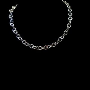 Recovered stainless steel cable chain necklace gun metal. 20